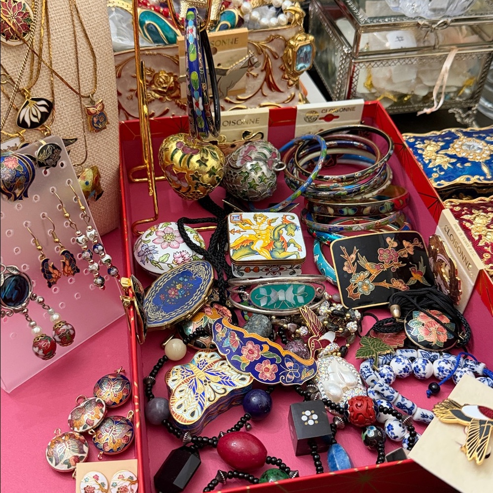 Antique Coilsonne  vintage Jewelry Collection